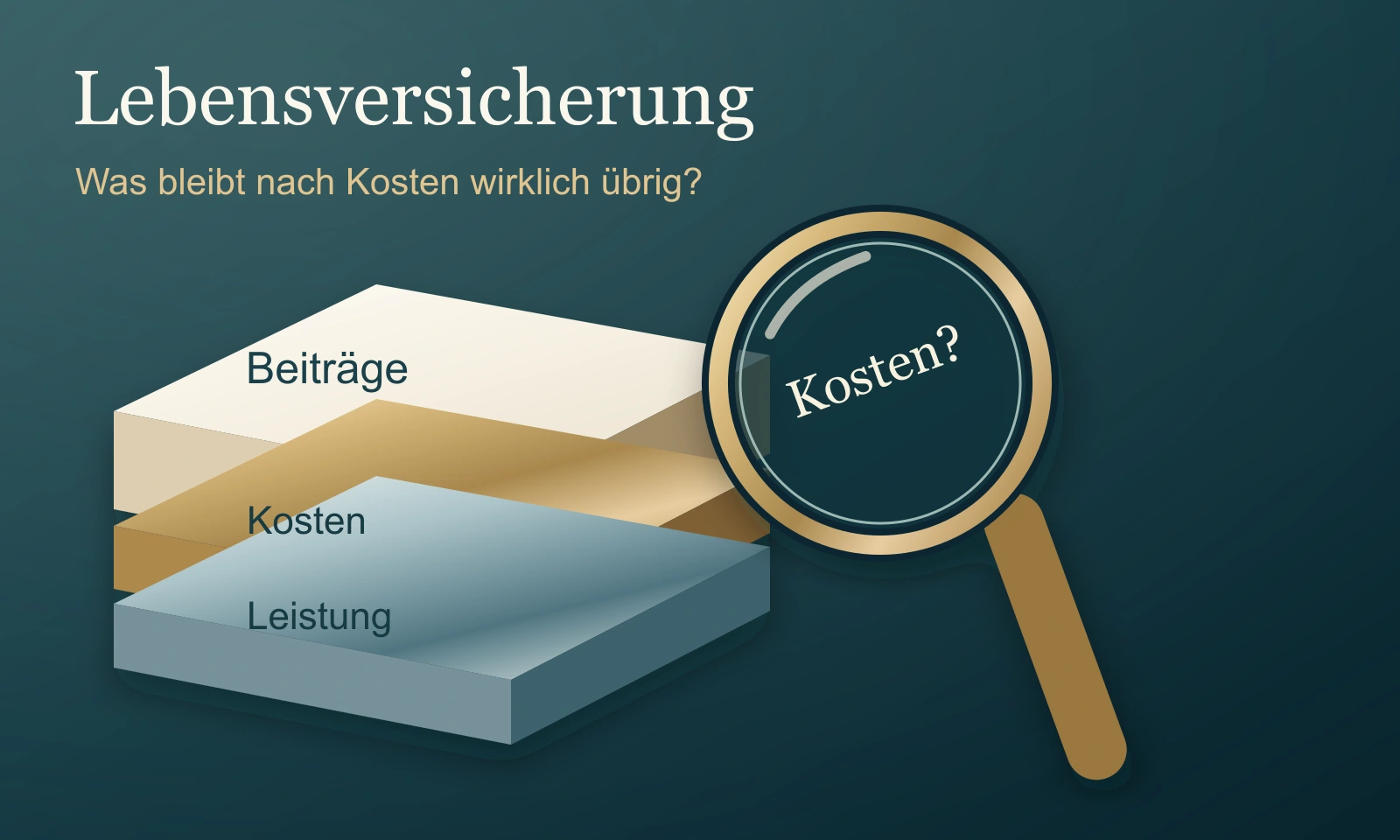 Beiträge, Kosten und Leistungen einer Lebensversicherung – Illustration